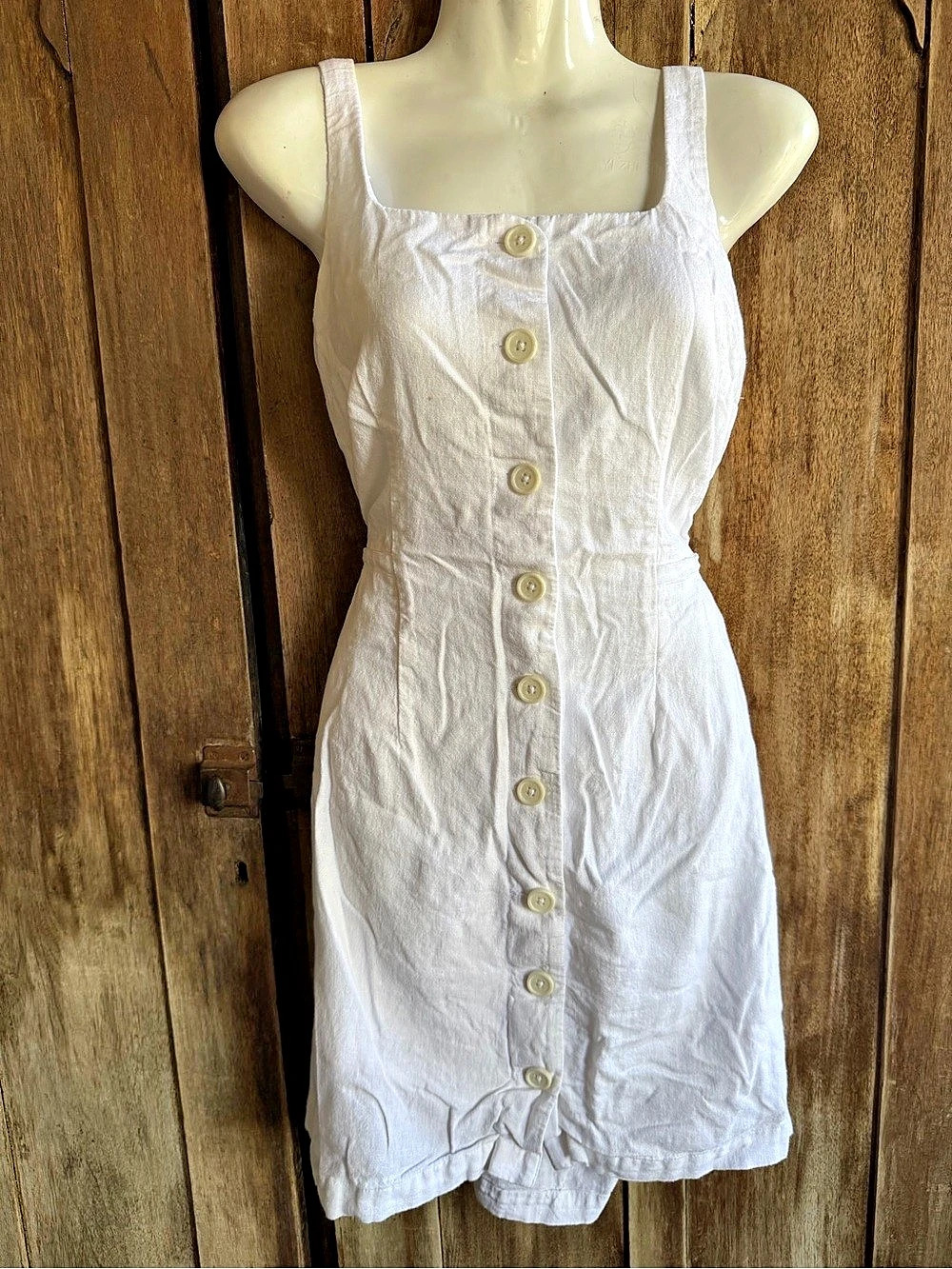 A New Day Linen Blend Button Front Mini Dress